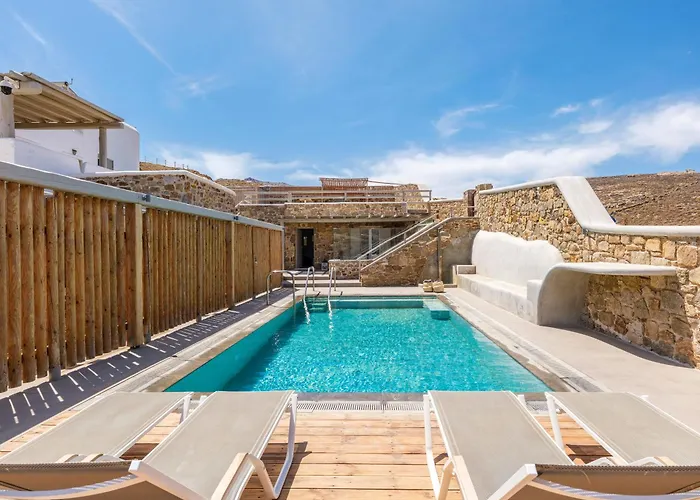 Lägenhetshotell Sea Rock & Sky Private Mykonos Merchia Beach